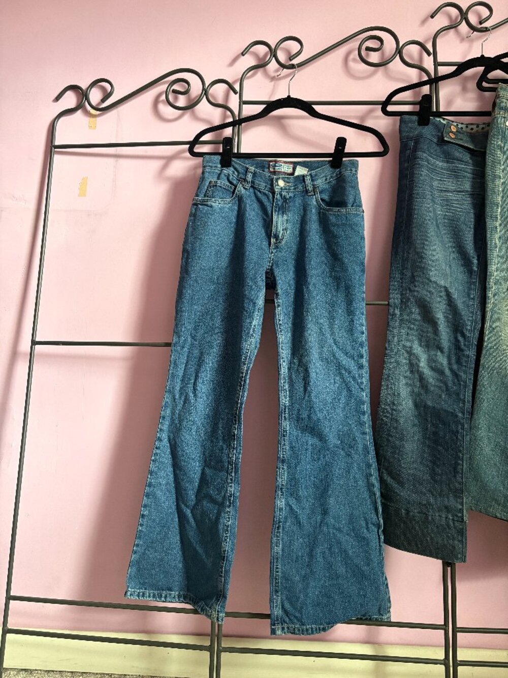 Old Navy Blue Jeans Low / Mid Rise Wide Flare 24-26 XS 0-2